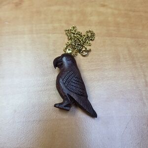 Handcrafted Brown Parrot Pendant Necklace